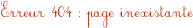 Analyse Brassens : erreur 404, page inexistante